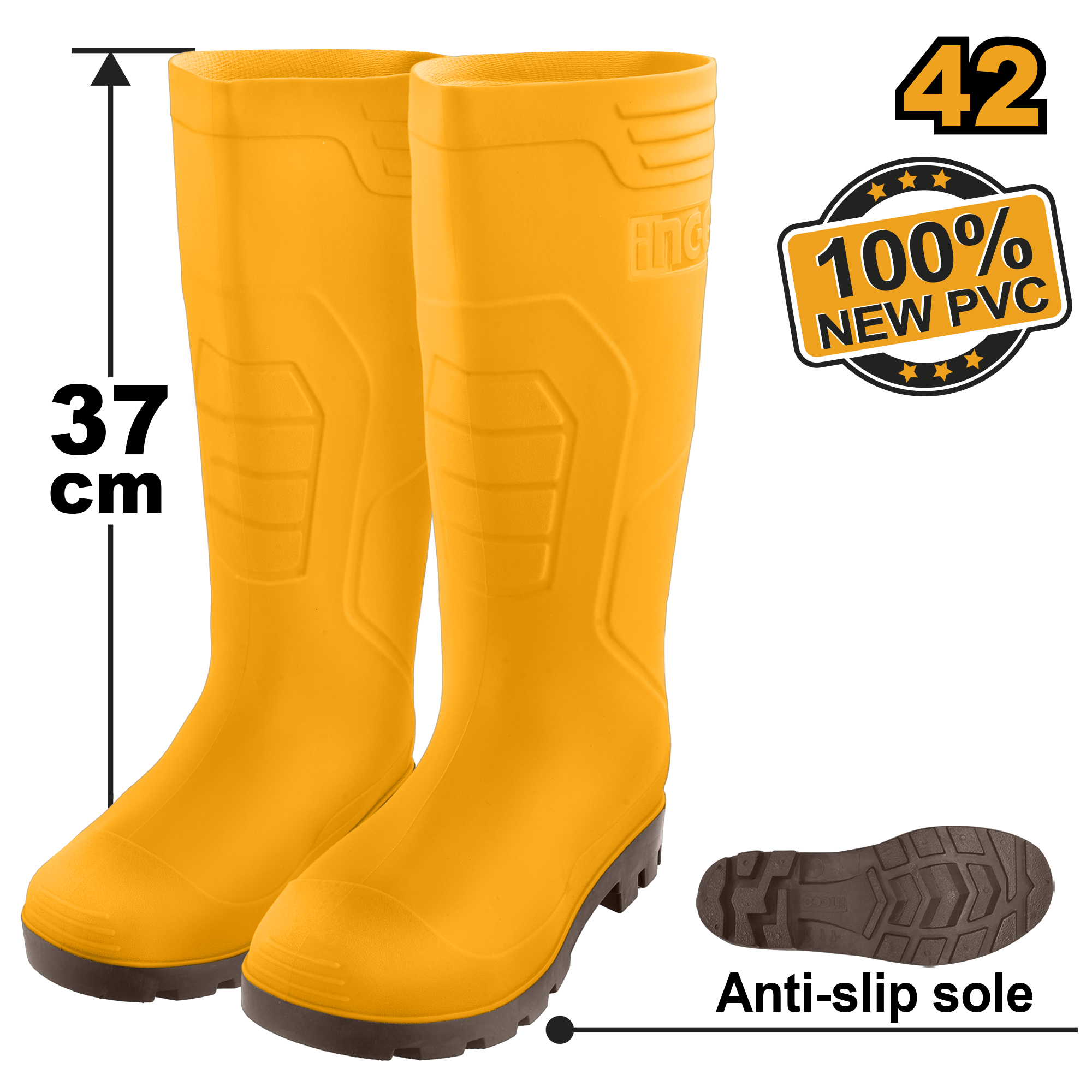 BOTTE PVC JAUNE N°42