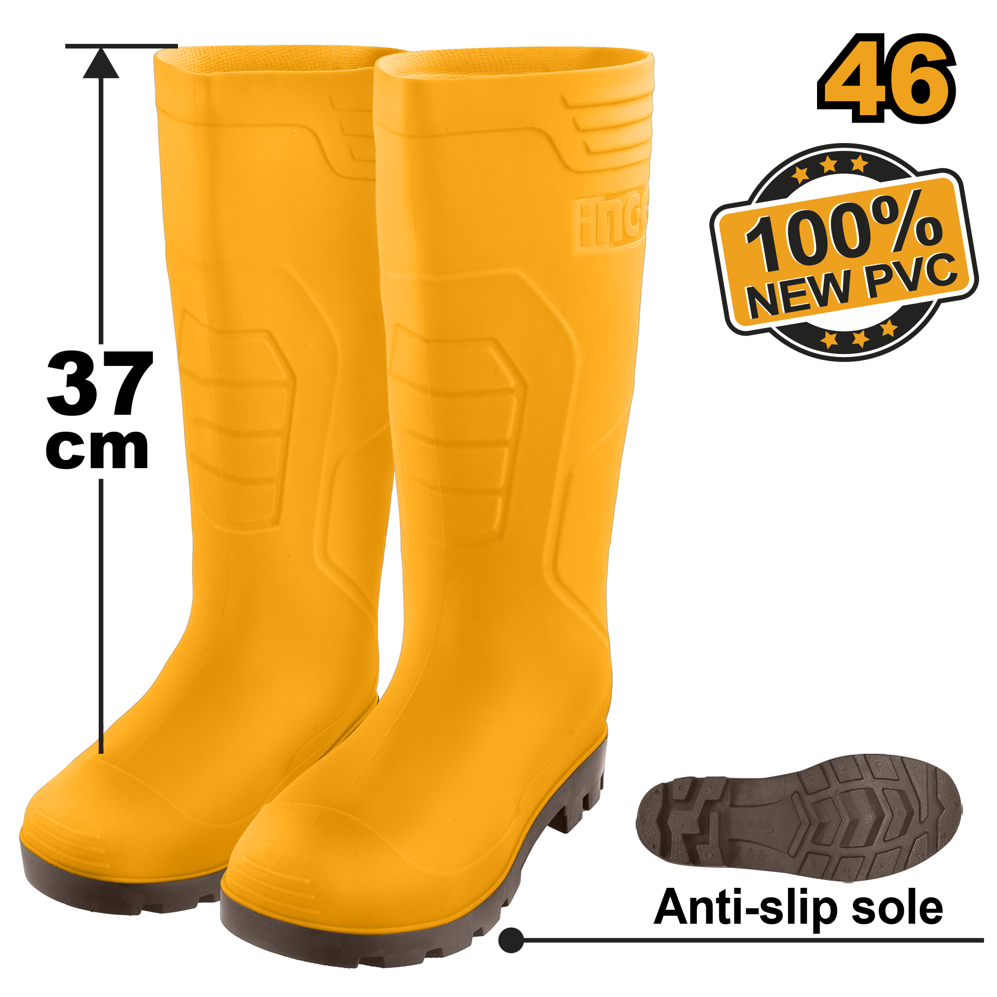 BOTTE PVC JAUNE N°46
