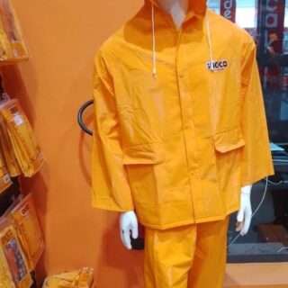 ENSEMBLE DE PLUIE VESTE + PANTALON EN PVC JAUNE TAILLE L