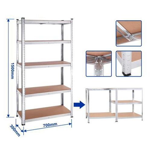 ETAGERE DE RANGEMENT 5 NIVEAU 1,5 METRE / WTS1A73